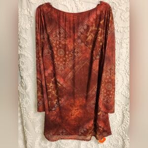 Cider Mini Dress Women’s 4XL Bell Sleeves Lined Boho Chic maroon NWT Plus size